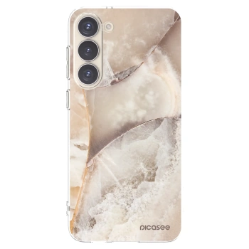 Picasee silikónový prehľadný obal pre Samsung Galaxy S23+ 5G - Cream marble
