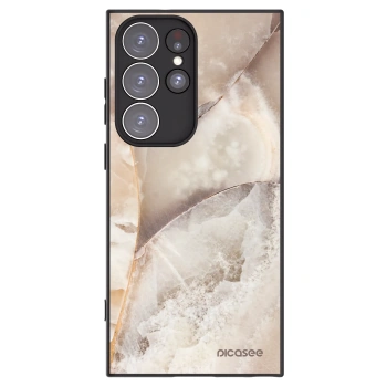 Picasee silikónový čierny obal pre Samsung Galaxy S23 Ultra 5G - Cream marble