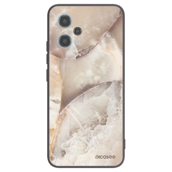 Picasee silikónový čierny obal pre Xiaomi Redmi Note 12 5G - Cream marble
