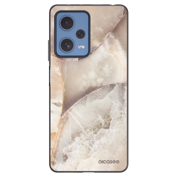 Picasee silikónový čierny obal pre Xiaomi Redmi Note 12 Pro 5G - Cream marble
