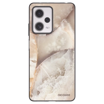 Picasee silikónový čierny obal pre Xiaomi Redmi Note 12 Pro+ 5G - Cream marble