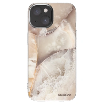 Picasee silikónový prehľadný obal pre Apple iPhone 15 - Cream marble