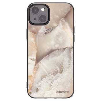 Picasee silikónový čierny obal pre Apple iPhone 15 Plus - Cream marble