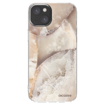 Picasee silikónový prehľadný obal pre Apple iPhone 15 Plus - Cream marble