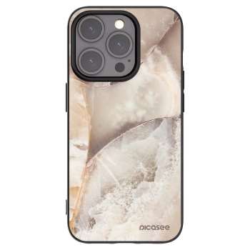 Picasee silikónový čierny obal pre Apple iPhone 15 Pro - Cream marble