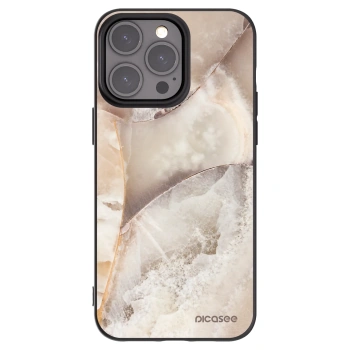 Picasee silikónový čierny obal pre Apple iPhone 15 Pro Max - Cream marble