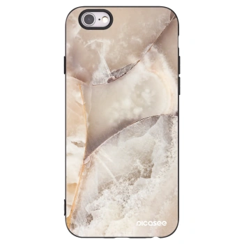 Picasee silikónový čierny obal pre Apple iPhone 6/6S - Cream marble