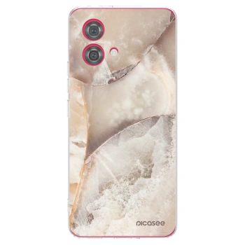 Picasee silikónový prehľadný obal pre Motorola Moto G84 5G - Cream marble