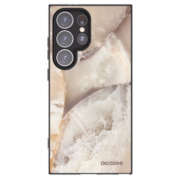 Picasee silikónový čierny obal pre Samsung Galaxy S24 Ultra S928B 5G - Cream marble