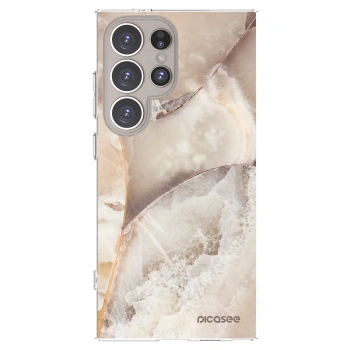 Picasee silikónový prehľadný obal pre Samsung Galaxy S24 Ultra S928B 5G - Cream marble