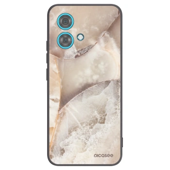 Picasee silikónový čierny obal pre Motorola Edge 40 Neo - Cream marble