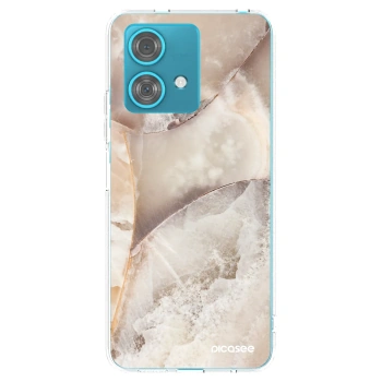 Picasee silikónový prehľadný obal pre Motorola Edge 40 Neo - Cream marble