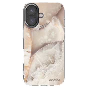 Picasee silikónový prehľadný obal pre Apple iPhone 16 - Cream marble