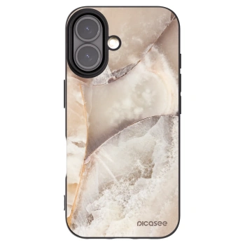 Picasee silikónový čierny obal pre Apple iPhone 16 - Cream marble