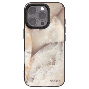Picasee silikónový čierny obal pre Apple iPhone 16 Pro - Cream marble