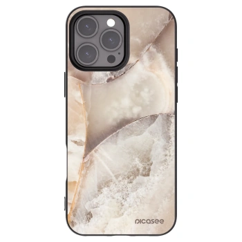 Picasee silikónový čierny obal pre Apple iPhone 16 Pro Max - Cream marble