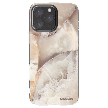 Picasee silikónový prehľadný obal pre Apple iPhone 16 Pro Max - Cream marble