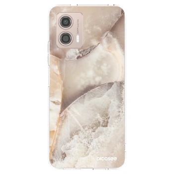 Picasee silikónový prehľadný obal pre Motorola Moto G53 5G - Cream marble