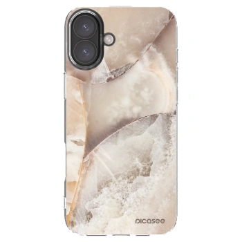 Picasee silikónový prehľadný obal pre Apple iPhone 16 Plus - Cream marble