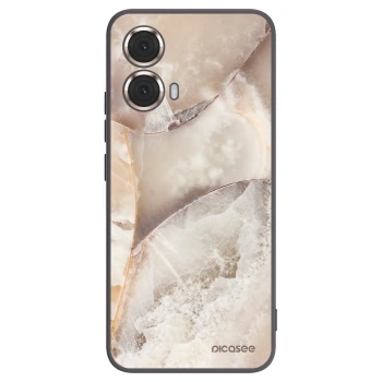 Picasee silikónový čierny obal pre Motorola Moto G85 - Cream marble