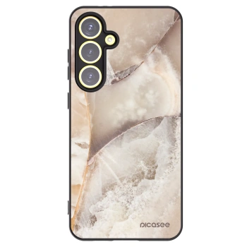 Picasee silikónový čierny obal pre Samsung Galaxy S24 FE S721B - Cream marble