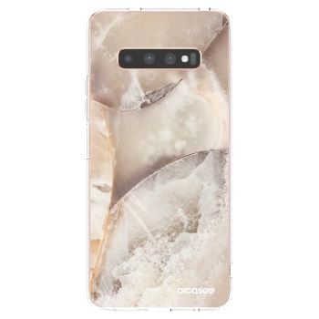 Picasee silikónový prehľadný obal pre Samsung Galaxy S10 Plus G975 - Cream marble