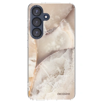 Picasee silikónový prehľadný obal pre Samsung Galaxy S25 5G - Cream marble