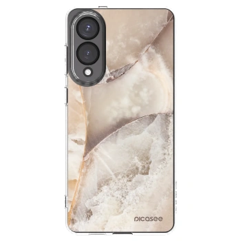 Picasee silikónový prehľadný obal pre Samsung Galaxy S25 Edge 5G - Cream marble