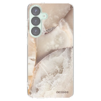 Picasee silikónový prehľadný obal pre Samsung Galaxy S25+ 5G - Cream marble