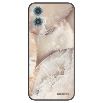 Picasee silikónový čierny obal pre Motorola Moto G34 5G - Cream marble