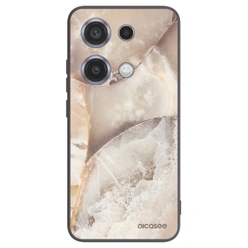Picasee silikónový čierny obal pre Xiaomi Redmi Note 14S - Cream marble