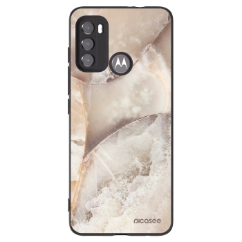 Picasee silikónový čierny obal pre Motorola Edge 60 5G - Cream marble