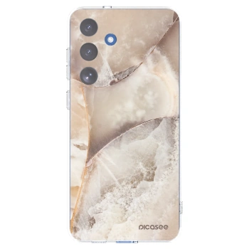 Picasee silikónový prehľadný obal pre Samsung Galaxy S25 FE 5G - Cream marble