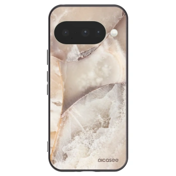 Picasee silikónový čierny obal pre Google Pixel 10 - Cream marble
