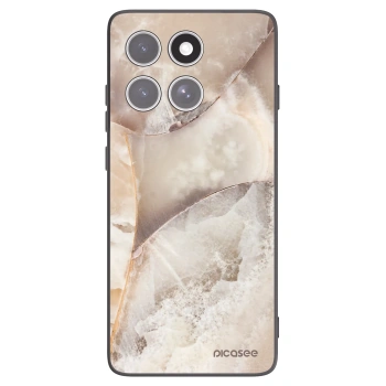 Picasee silikónový čierny obal pre Motorola Edge 60 Fusion - Cream marble