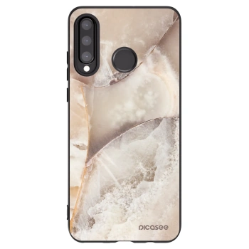 Picasee silikónový čierny obal pre Huawei P30 Lite - Cream marble