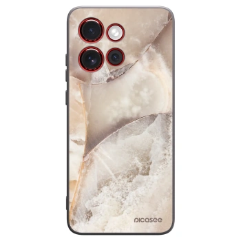 Picasee silikónový čierny obal pre Motorola Edge 60 Neo 5G - Cream marble