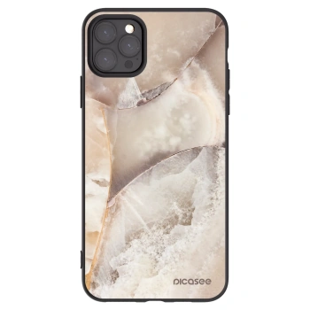 Picasee silikónový čierny obal pre Apple iPhone 11 Pro Max - Cream marble