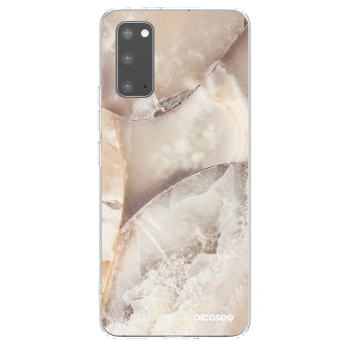 Picasee silikónový prehľadný obal pre Samsung Galaxy S20 G980F - Cream marble