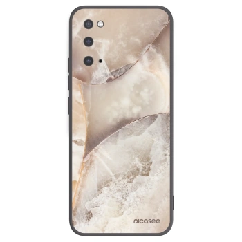 Picasee silikónový čierny obal pre Samsung Galaxy S20 G980F - Cream marble