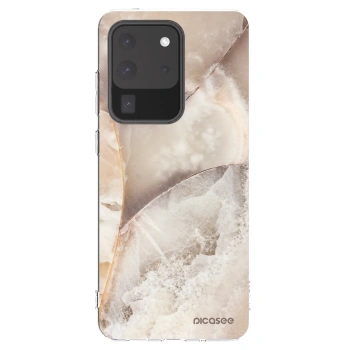 Picasee silikónový prehľadný obal pre Samsung Galaxy S20 Ultra 5G G988F - Cream marble