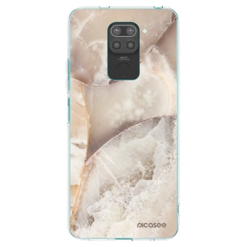 Picasee silikónový čierny obal pre Xiaomi Redmi Note 9 - Cream marble