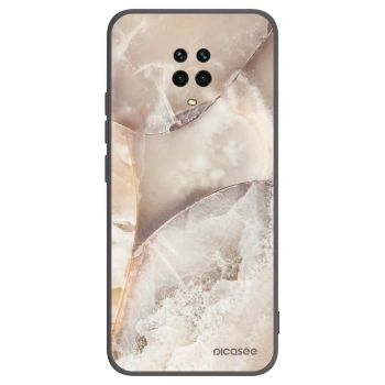Picasee silikónový čierny obal pre Xiaomi Redmi Note 9S - Cream marble