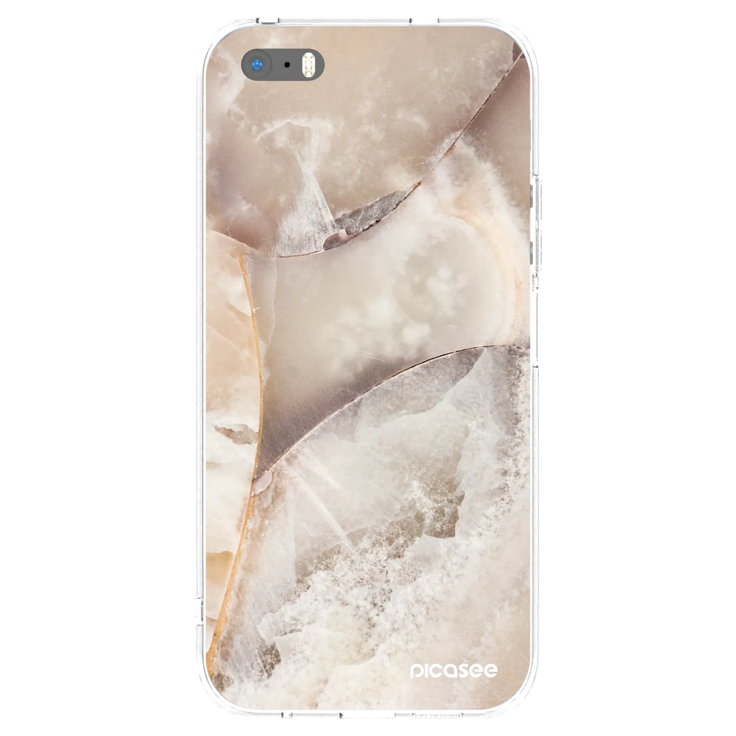 Picasee silikónový prehľadný obal pre Apple iPhone 5/5S/SE - Cream marble