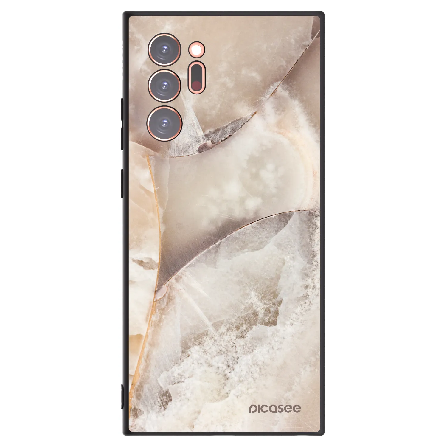 Picasee silikónový čierny obal pre Samsung Galaxy Note 20 Ultra - Cream marble