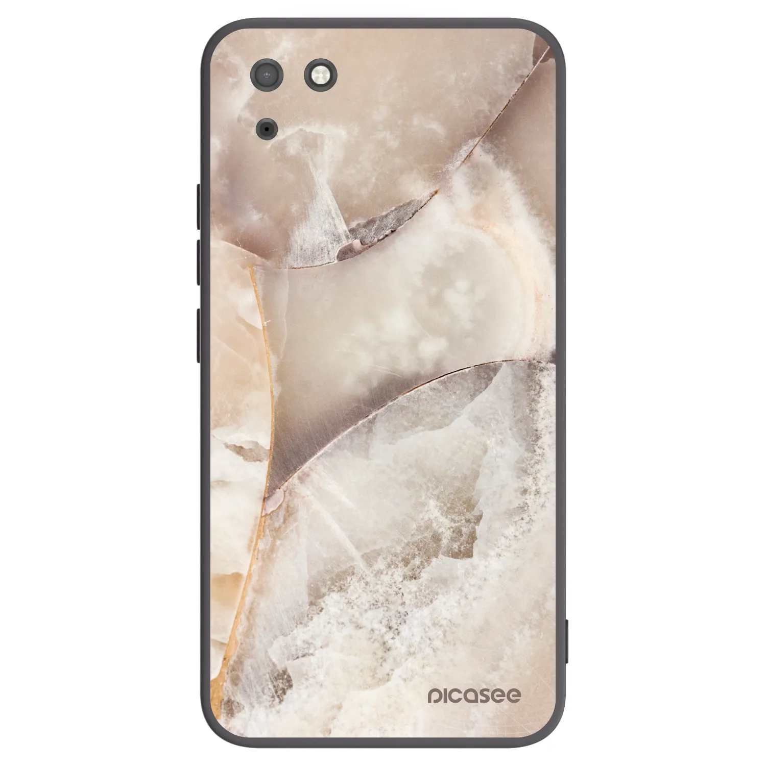 Picasee silikónový čierny obal pre Huawei Y5P - Cream marble