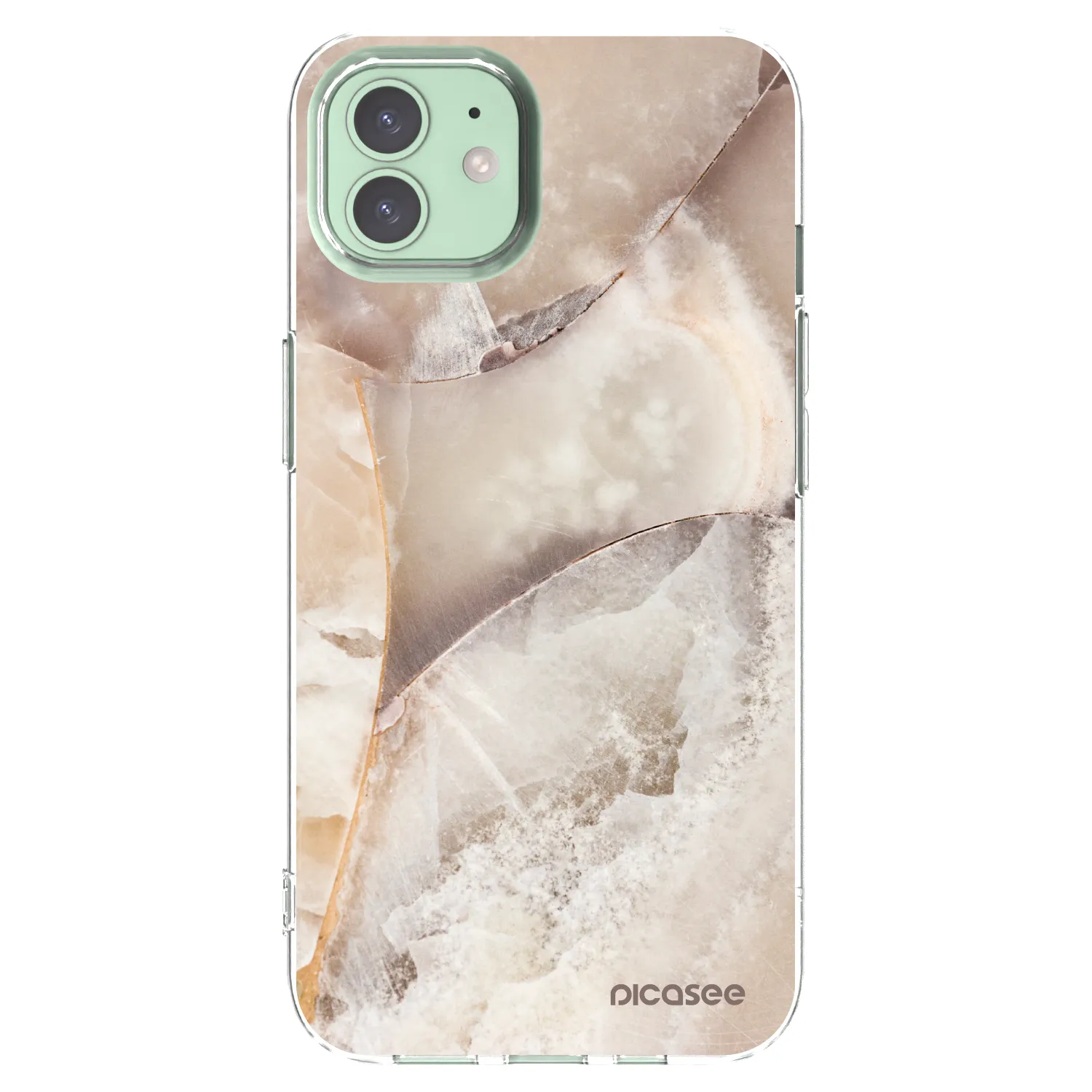 Silikónový prehľadný obal pre Apple iPhone 12 Pro - Cream marble