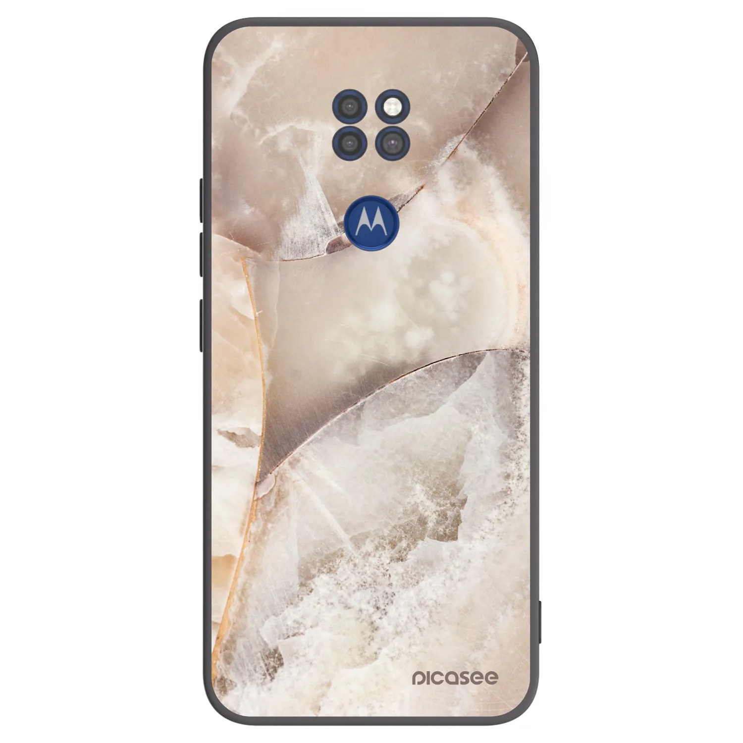 Picasee silikónový čierny obal pre Motorola Moto G9 Play - Cream marble