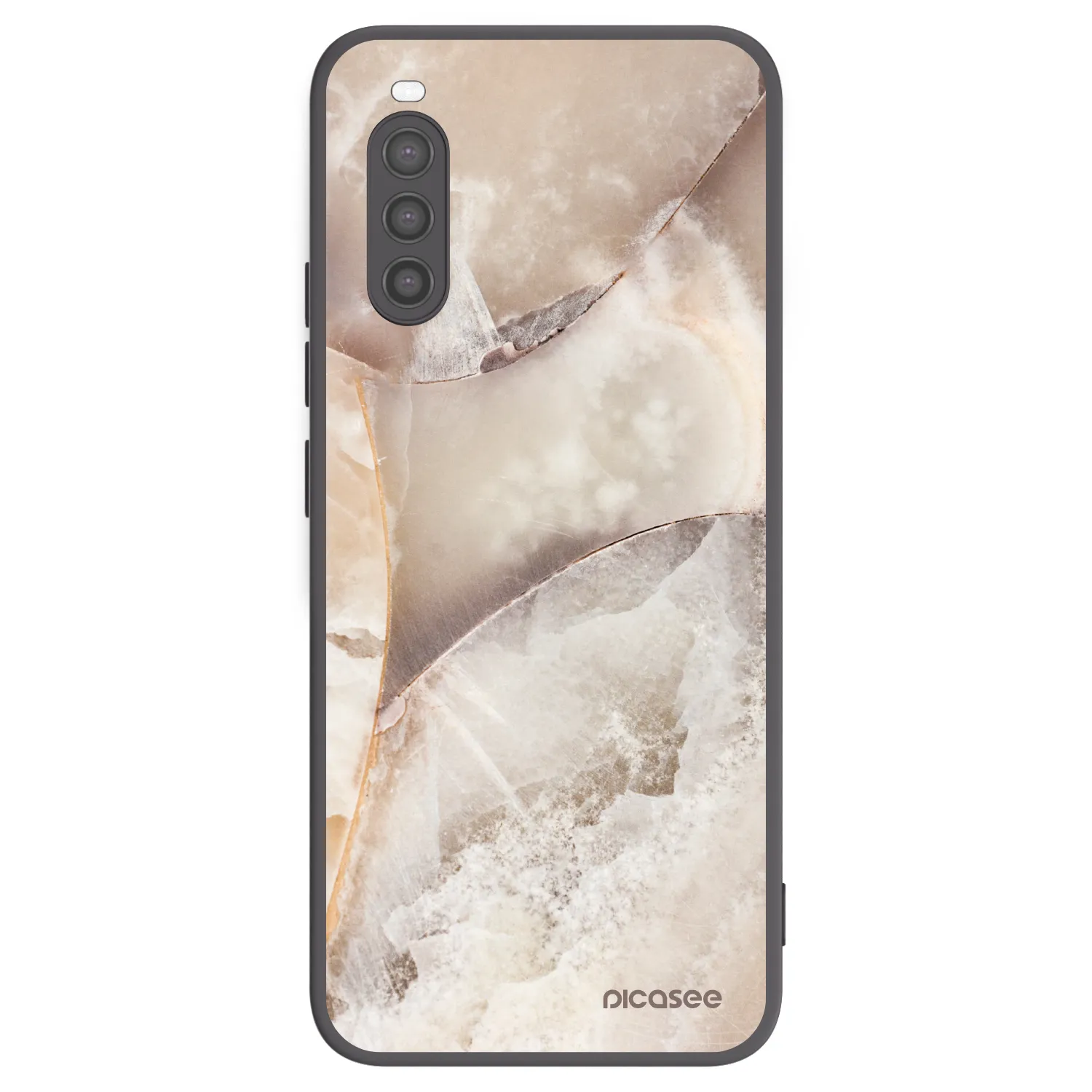 Picasee silikónový čierny obal pre Sony Xperia 10 II - Cream marble