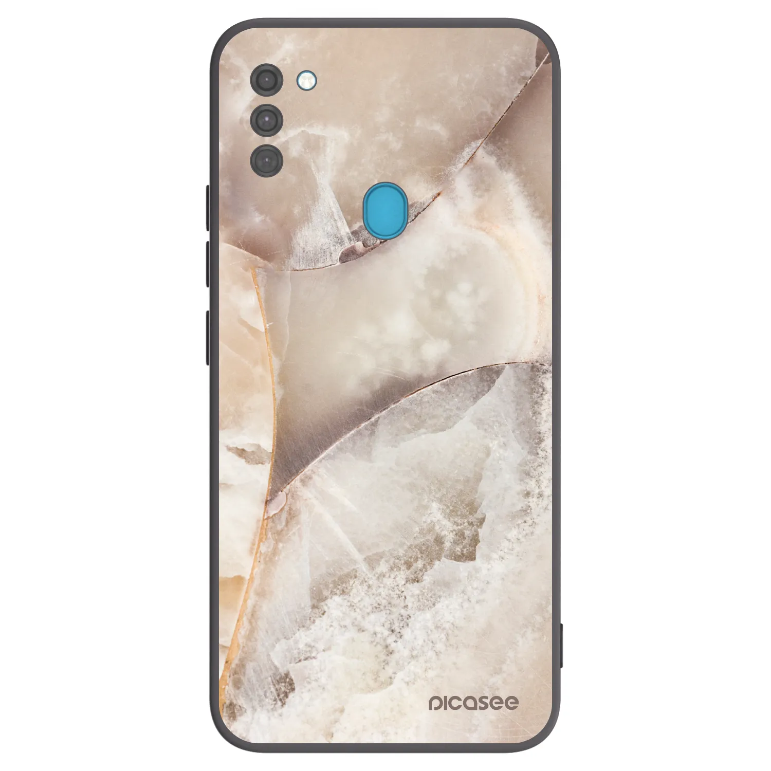 Picasee silikónový čierny obal pre Samsung Galaxy M11 - Cream marble